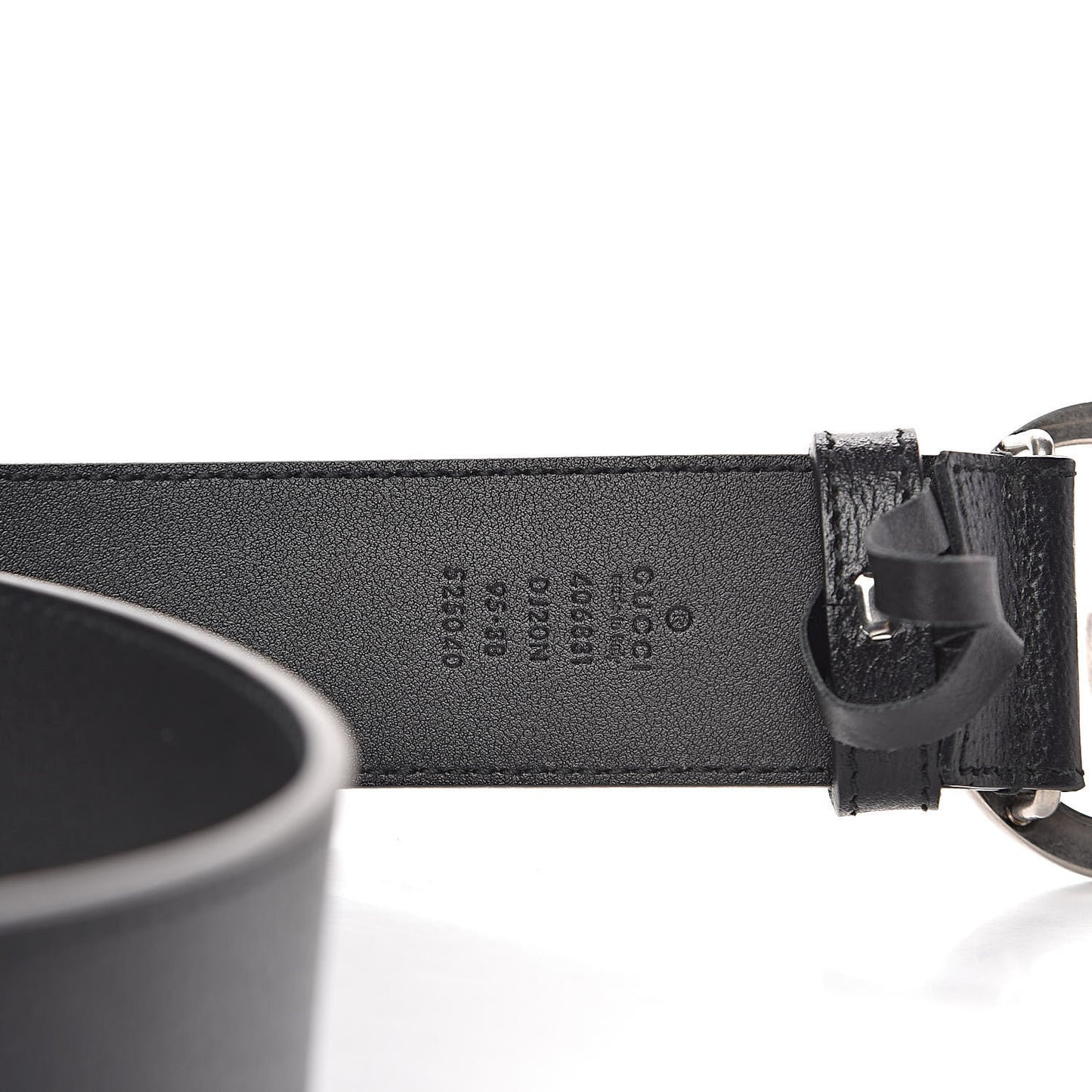 Textured Dollar Calfskin Nickel Double G 40mm Belt 95 38 Black