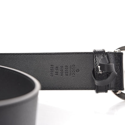 Gucci Textured Dollar Calfskin Nickel Double G 40mm Belt 95 38 Black 6 of 7
