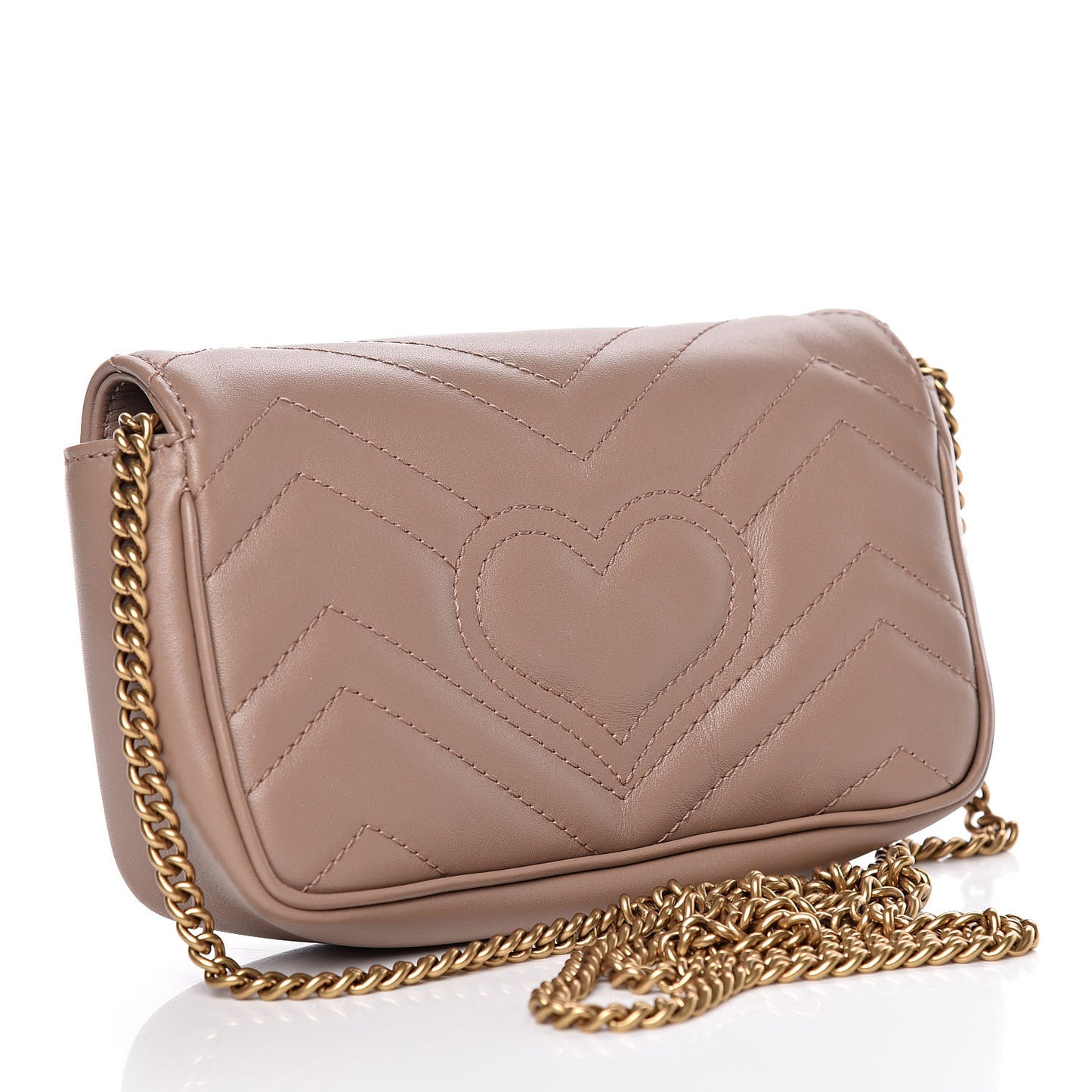 Calfskin Matelasse Super Mini GG Marmont Shoulder Bag Porcelain Rose