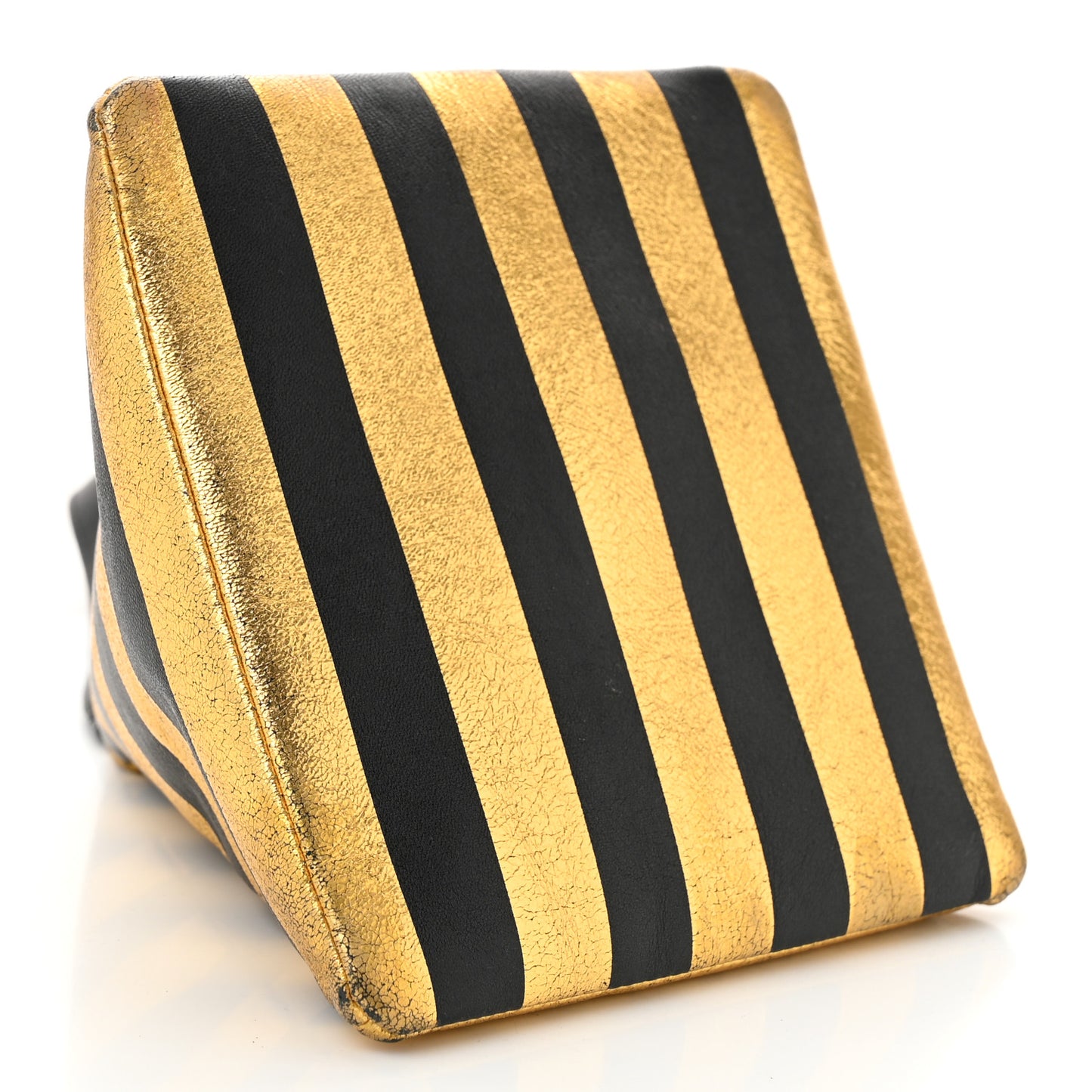 Metallic Lambskin CC Kheops Pyramid Bag Gold Black