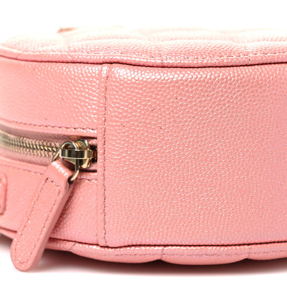 Chanel Iridescent Caviar Resin Quilted Round Clutch With Chain Pink 9 of 10