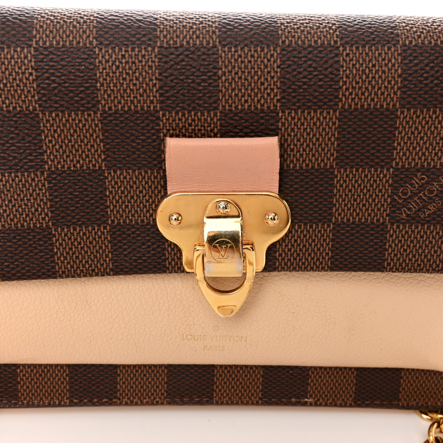 Damier Ebene Vavin Chain Wallet Creme