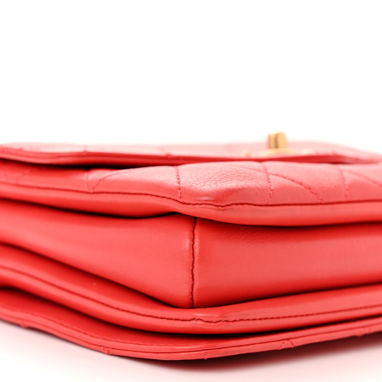 Chanel Calfskin Quilted Metal Small Top Handle Envelope Flap Red 10 of 12