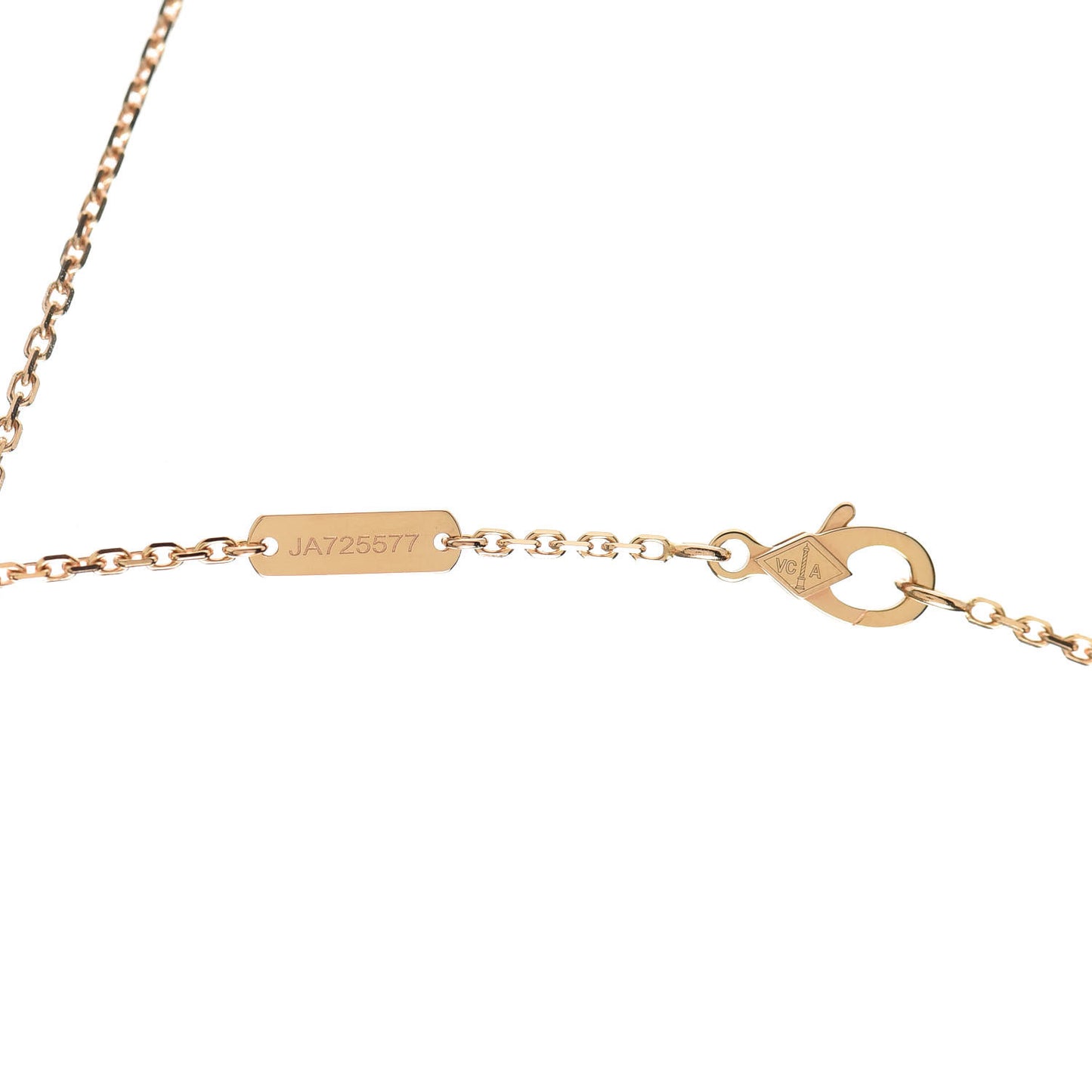 18K Rose Gold Gray Mother of Pearl Vintage Alhambra Pendant Necklace
