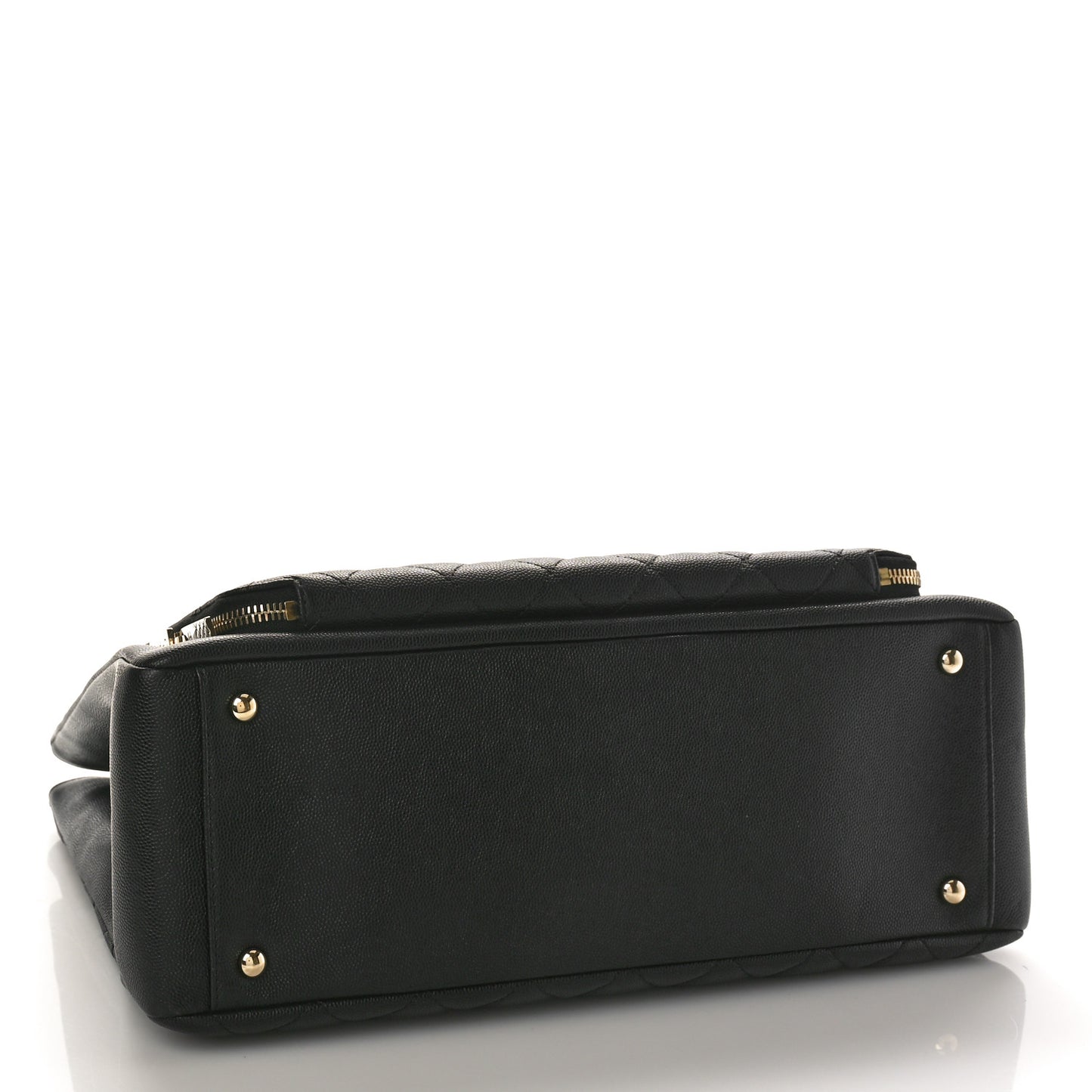Caviar Quilted Large Business Affinity Shopping Bag Black