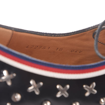 Gucci Calfskin Studded Mens Lace Up Loafers 10 Black 7 of 11