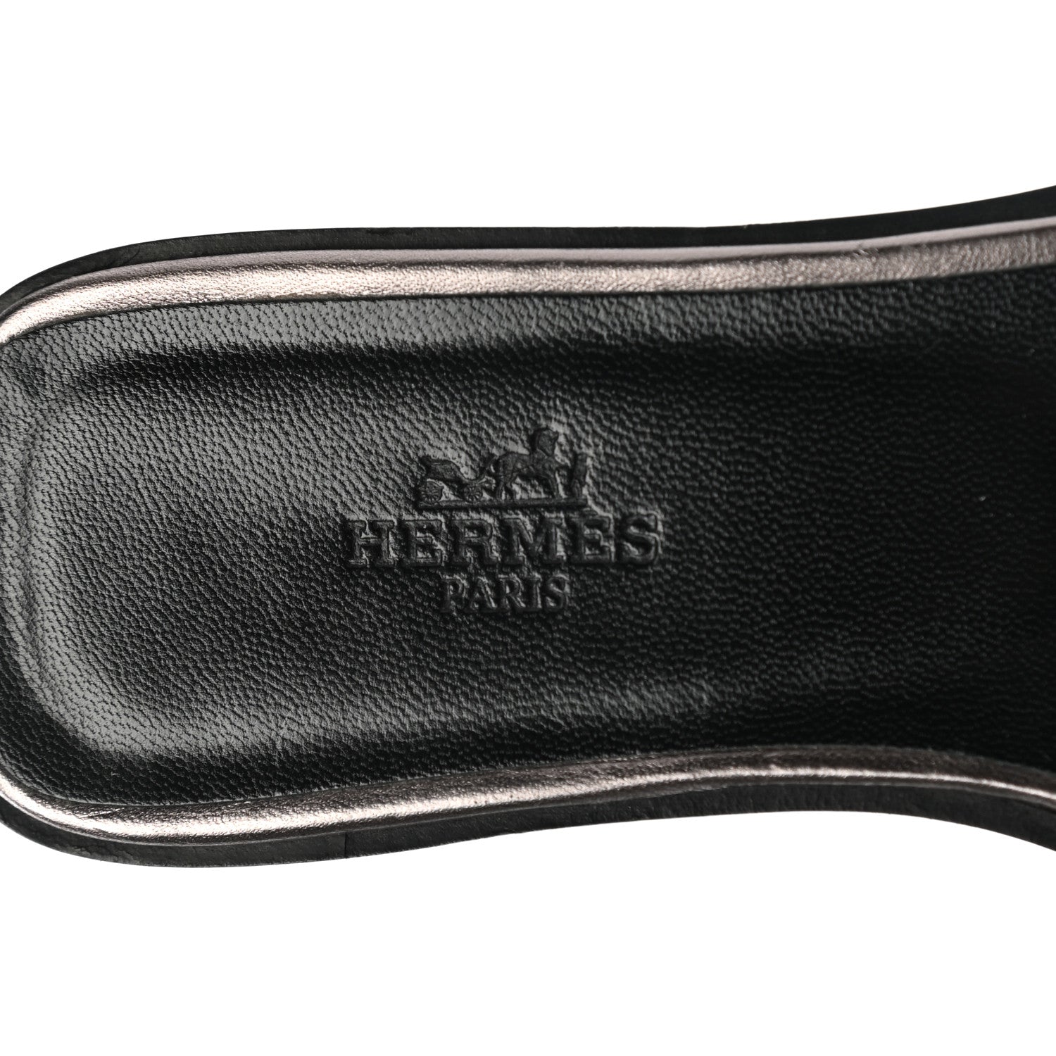 Hermes Goatskin Crystal Oran Sandals 35 Black 7 of 12