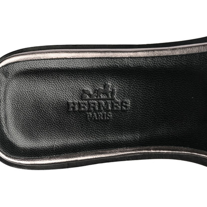 Hermes Goatskin Crystal Oran Sandals 35 Black 7 of 12