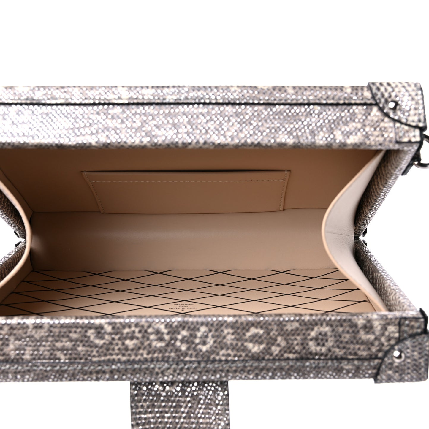 Lizard Petite Malle Silver