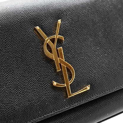 Saint Laurent Grain De Poudre Monogram Cassandre Clutch Black 12 of 13