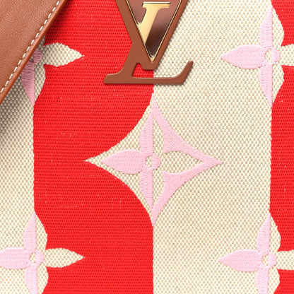 Louis Vuitton Canvas Calfskin Embroidered Braided Monogram Capucines BB Red 7 of 9