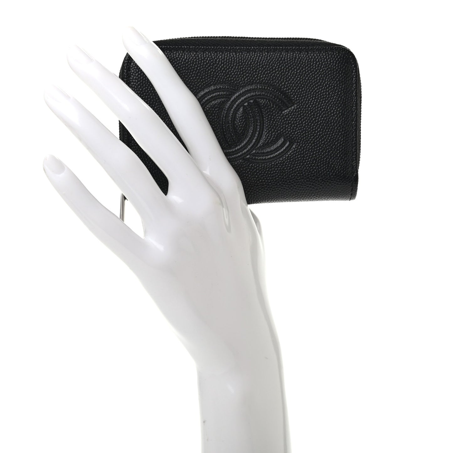 Caviar Timeless CC Zip Around Coin Purse Black