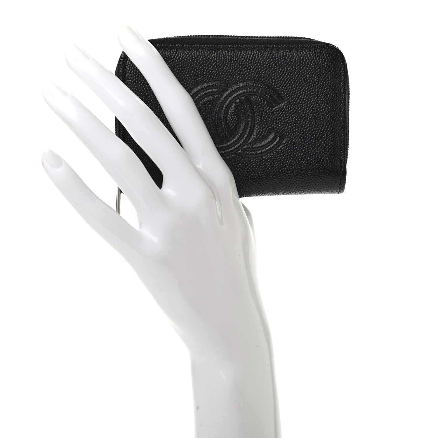 Chanel Caviar Timeless CC Zip Around Coin Purse Black 2 of 7
