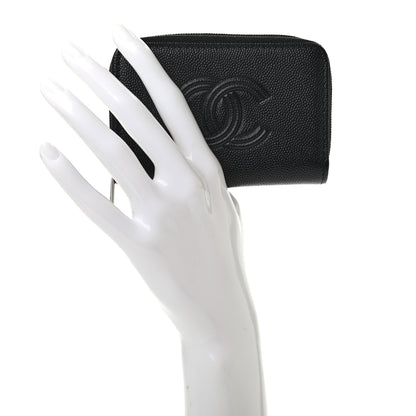 Chanel Caviar Timeless CC Zip Around Coin Purse Black 2 of 7