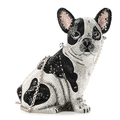 Judith Leiber Crystal French Bulldog Fred Minaudiere Clutch 1 of 14