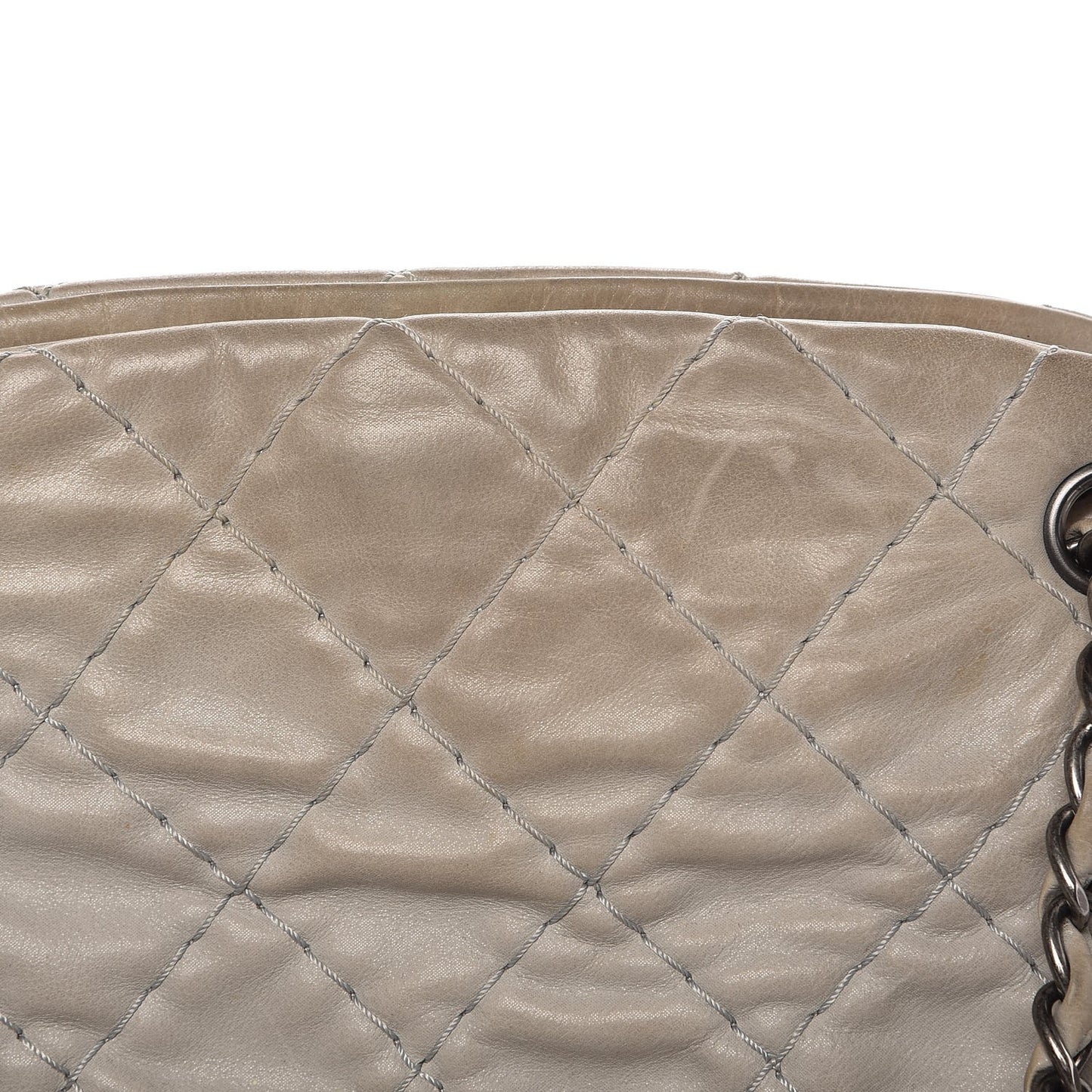 Iridescent Calfskin Large Just Mademoiselle Grey