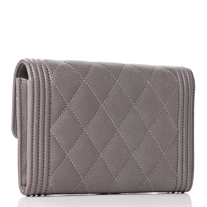 Chanel Caviar Quilted Medium Boy Flap Wallet Grey 3 of 8