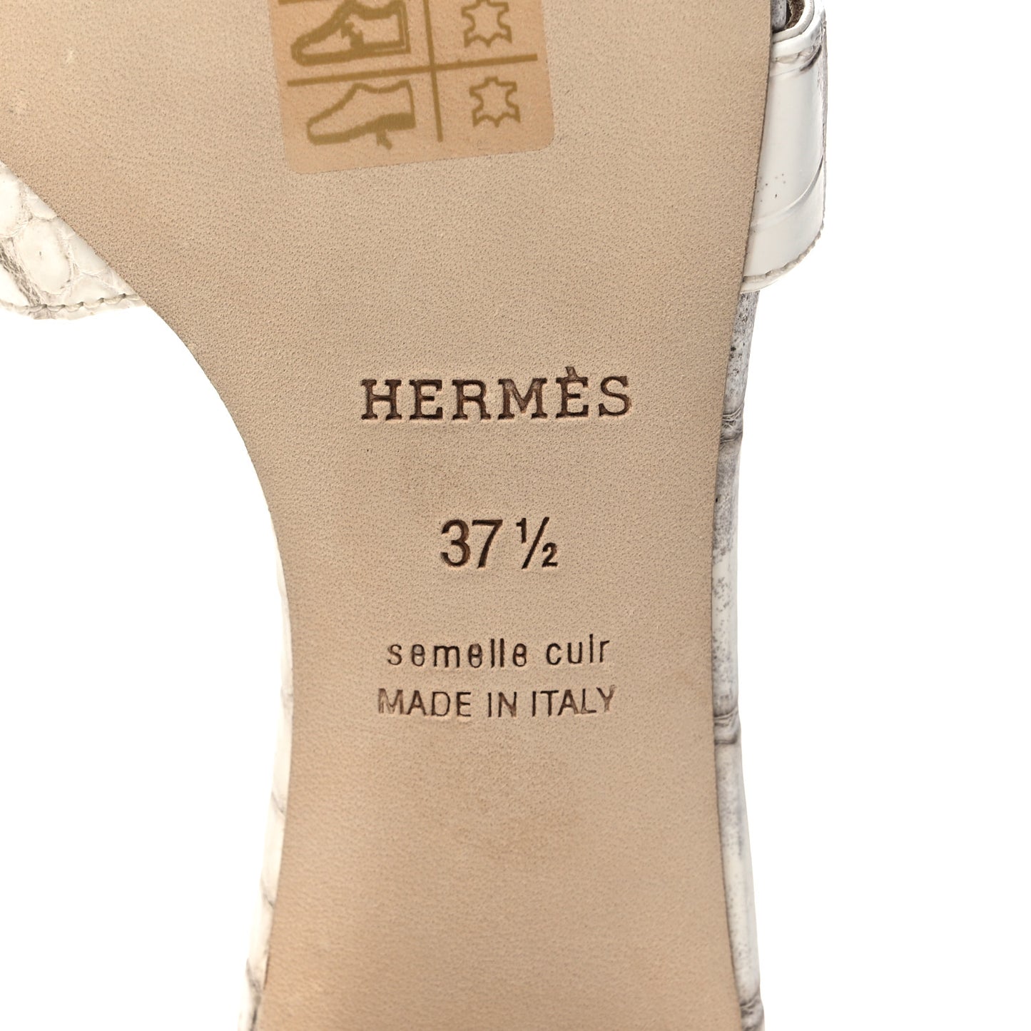 Matte Niloticus Crocodile Himalaya Oasis Sandals 37.5 White