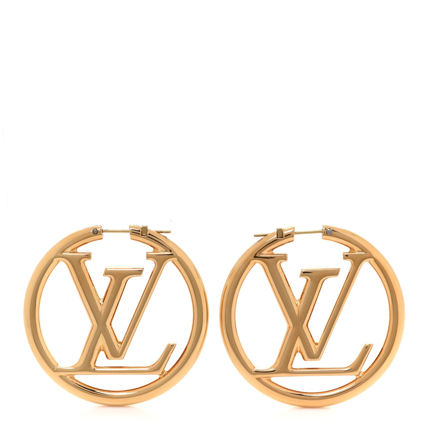 Louis Vuitton Metal Louise Hoop Earrings Gold 1 of 5