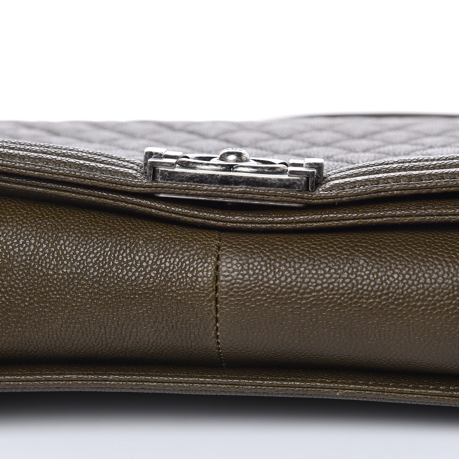 Chanel Caviar Quilted New Medium Boy Flap Khaki 9 of 12