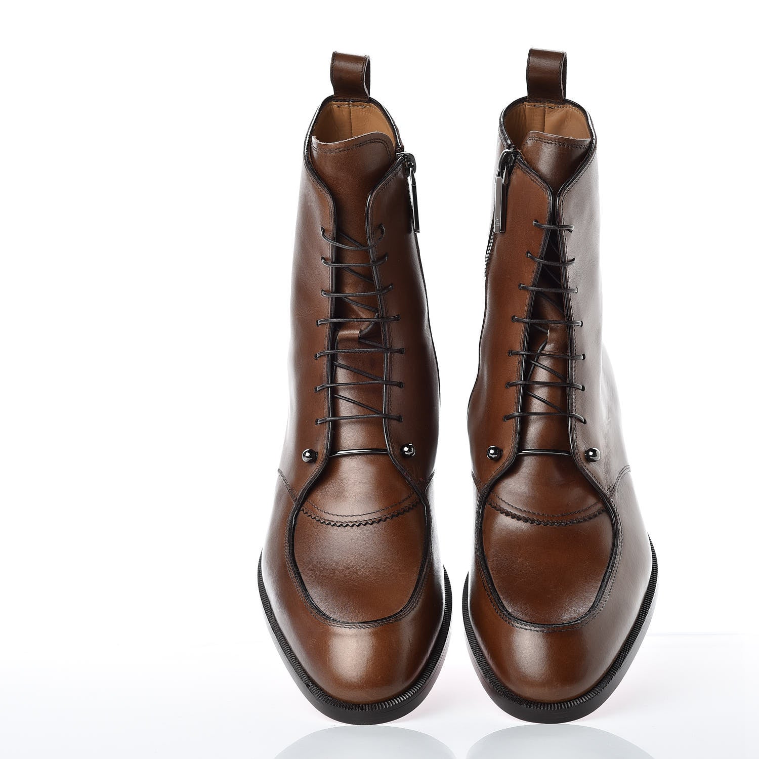 Christian Louboutin Patine Calfskin Mens Ajmone Flat Boots 41.5 Havane 5 of 9
