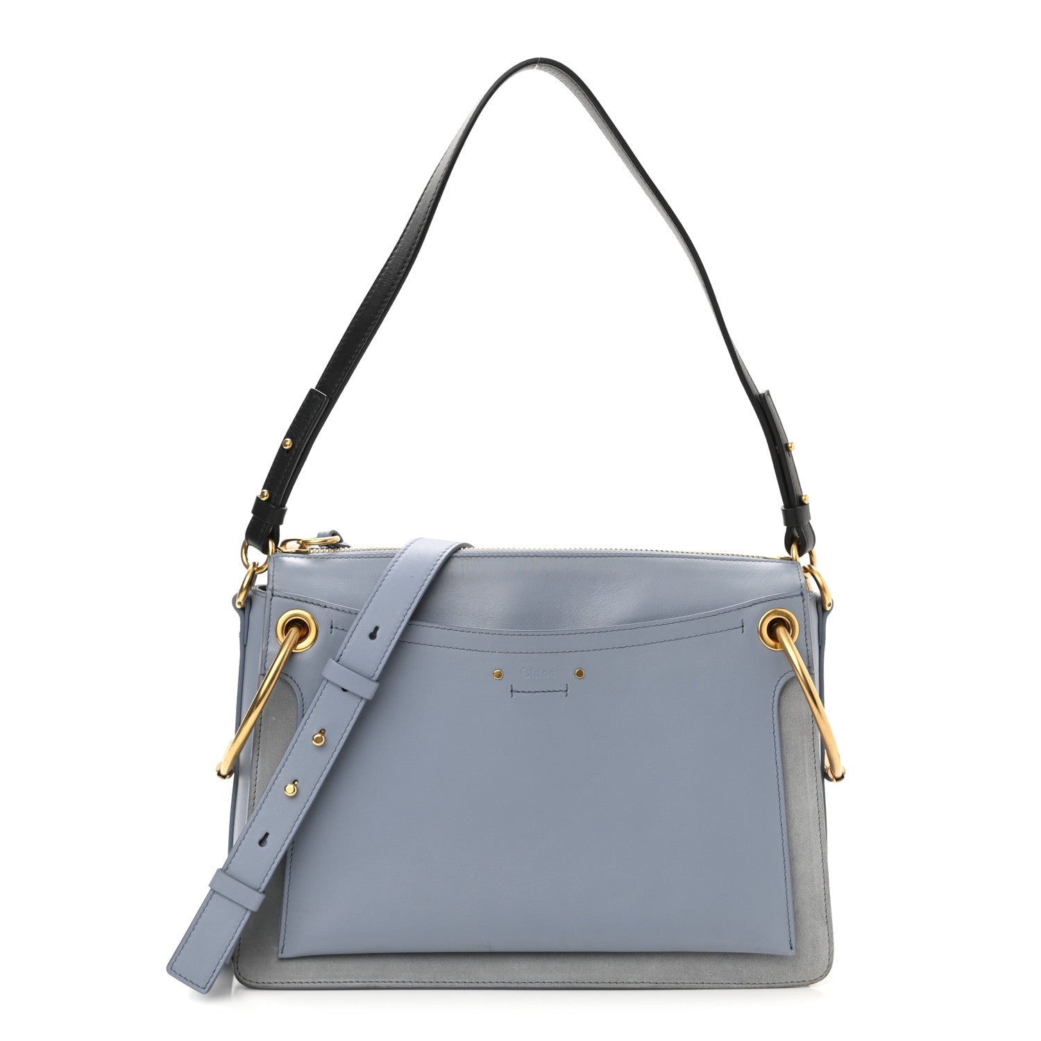 Chloe Calfskin Suede Small Roy Bag Washed Blue 1 of 9