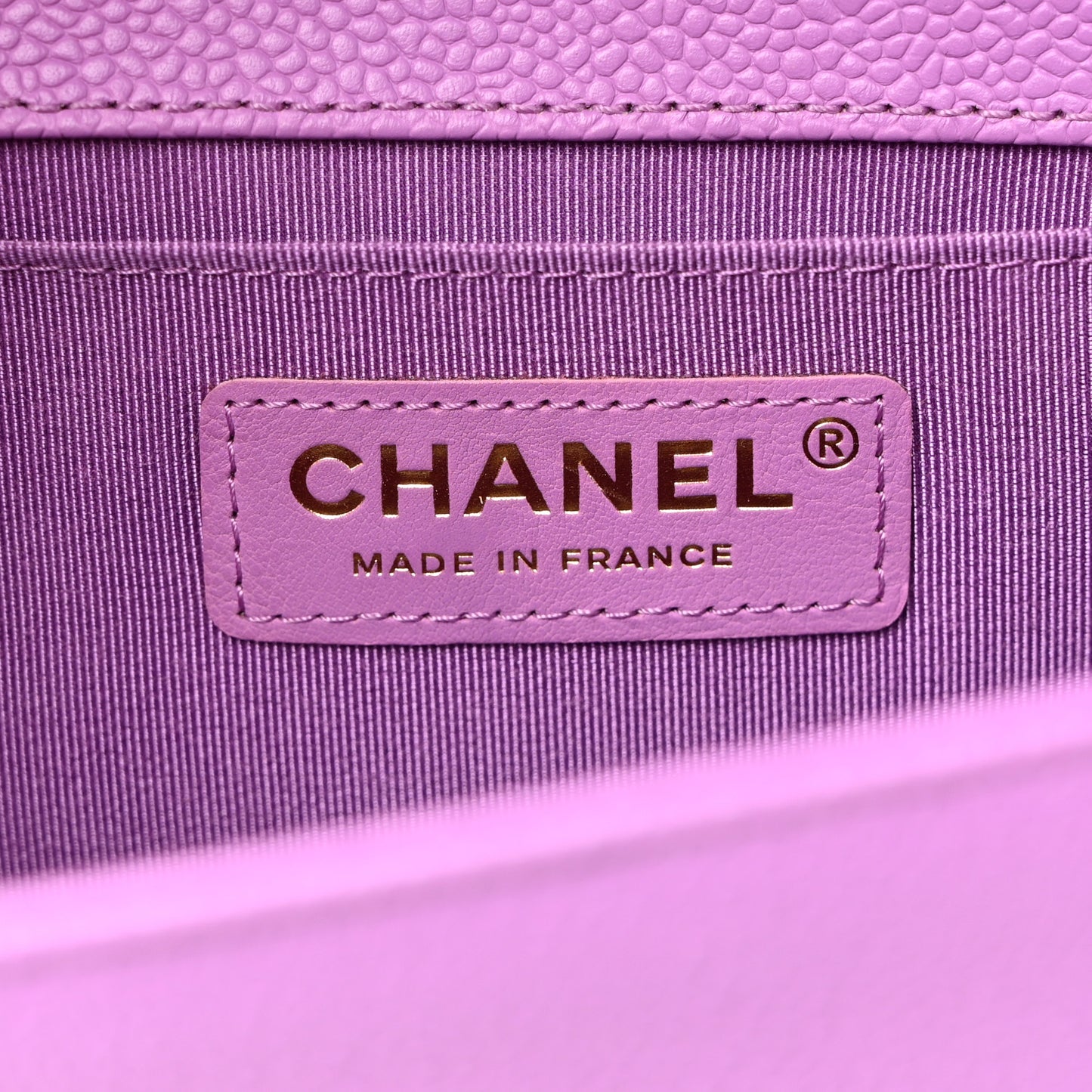 Caviar Quilted Medium Boy Flap Purple