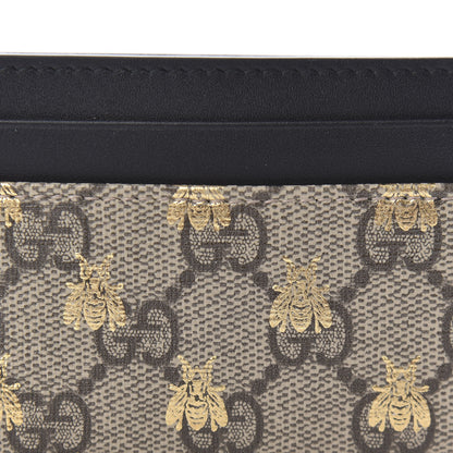 Gucci GG Supreme Monogram Bees Card Holder Black 7 of 8
