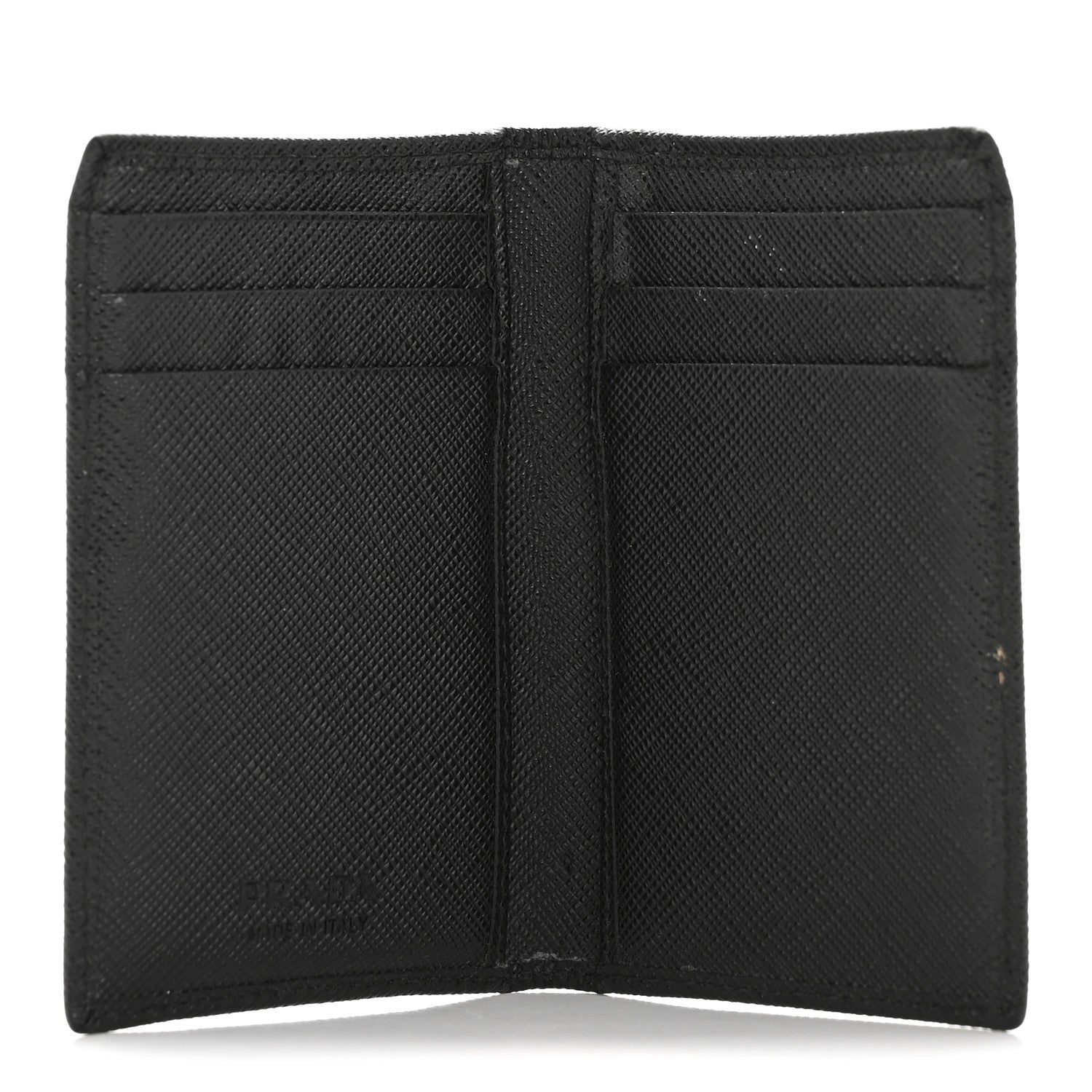 Prada Saffiano Triangle Card Holder Black 5 of 10