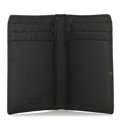 Prada Saffiano Triangle Card Holder Black 5 of 10