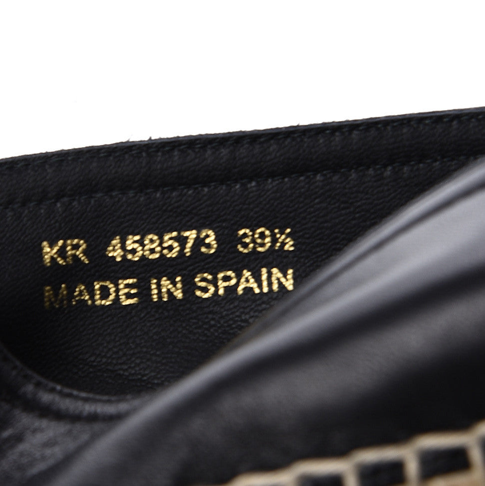 Saint Laurent Lambskin Monogram Espadrilles 39.5 Black 11 of 11