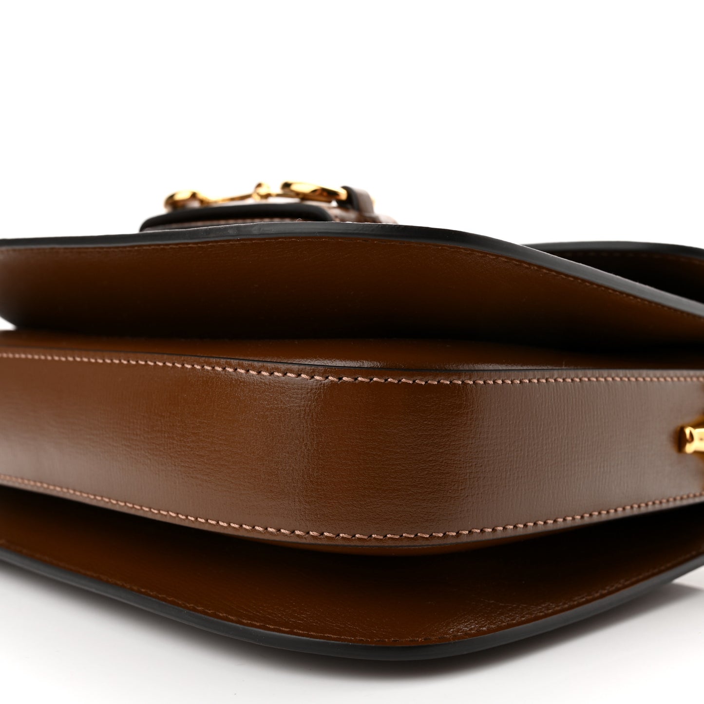 Azalea Calfskin Horsebit 1955 Shoulder Bag Brown Sugar