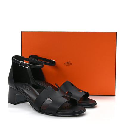 Hermes Calfskin Encens 50 Sandals 37 Black 8 of 8