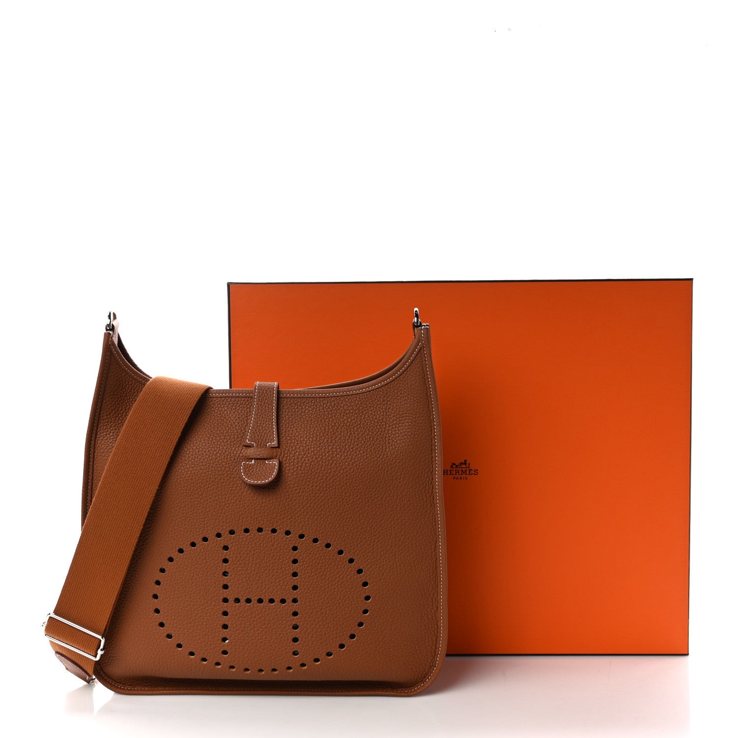 Hermes Taurillon Clemence Evelyne III GM Gold 10 of 10