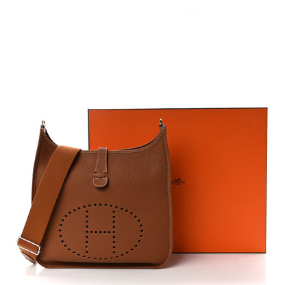 Hermes Taurillon Clemence Evelyne III GM Gold 10 of 10