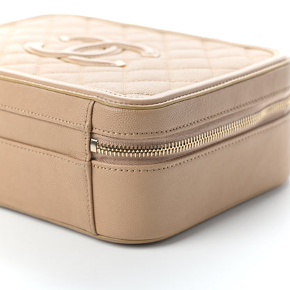 Chanel Caviar Quilted Medium CC Filigree Vanity Case Beige 9 of 9