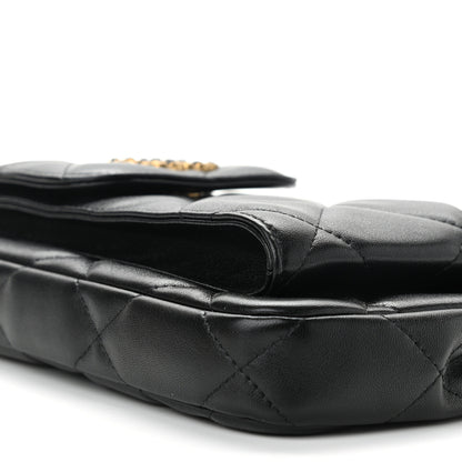 Chanel Lambskin Quilted Chanel 19 Pouch With Handle Black 9 of 11