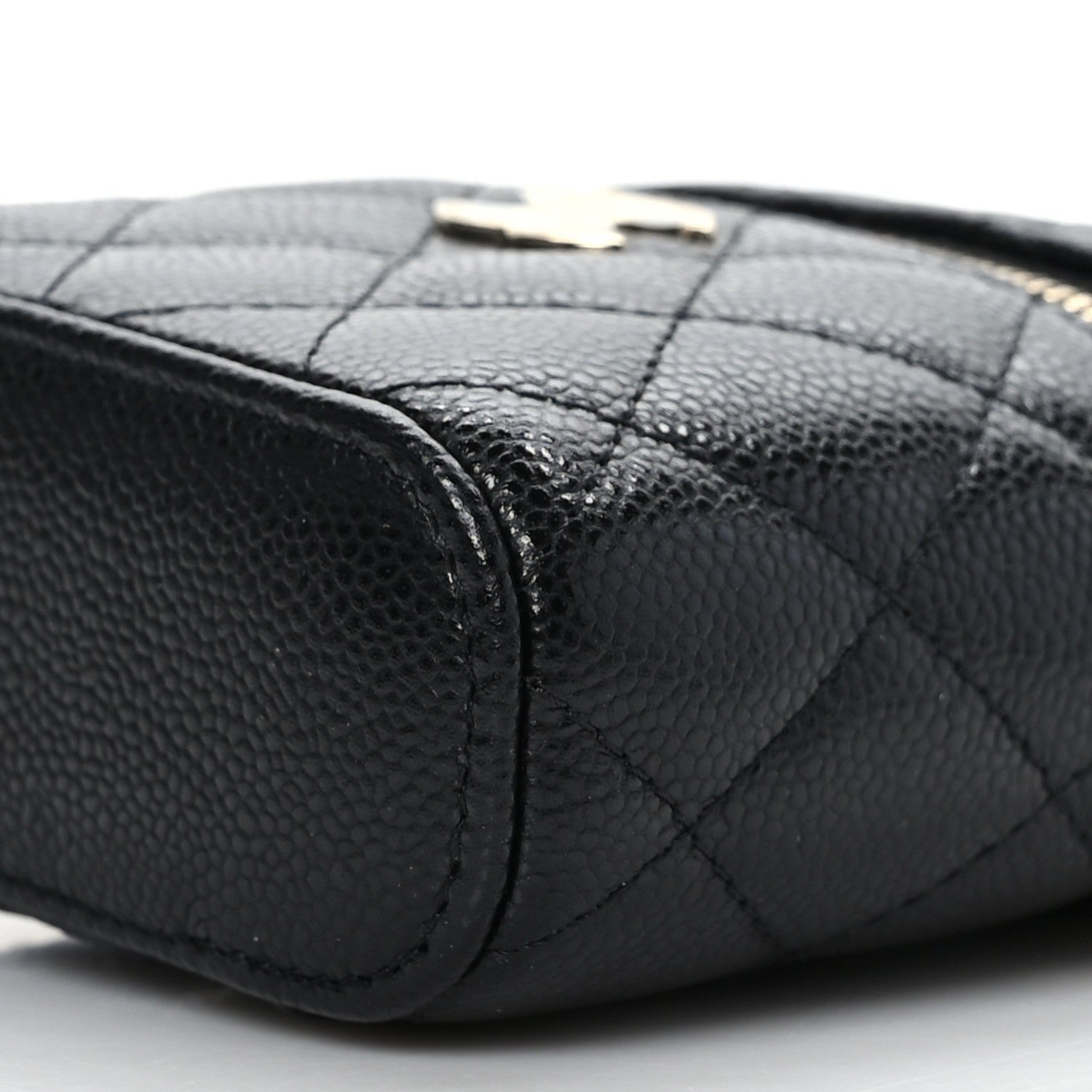 Chanel Caviar Quilted Small Handle With Care Vanity Case With Chain Black 9 of 9