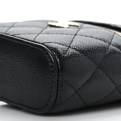 Chanel Caviar Quilted Small Handle With Care Vanity Case With Chain Black 9 of 9
