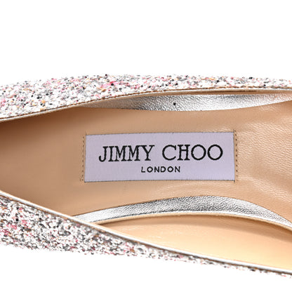 Jimmy Choo Coarse Glitter Calfskin Billie 85 Pump 38.5 Metallic 9 of 10