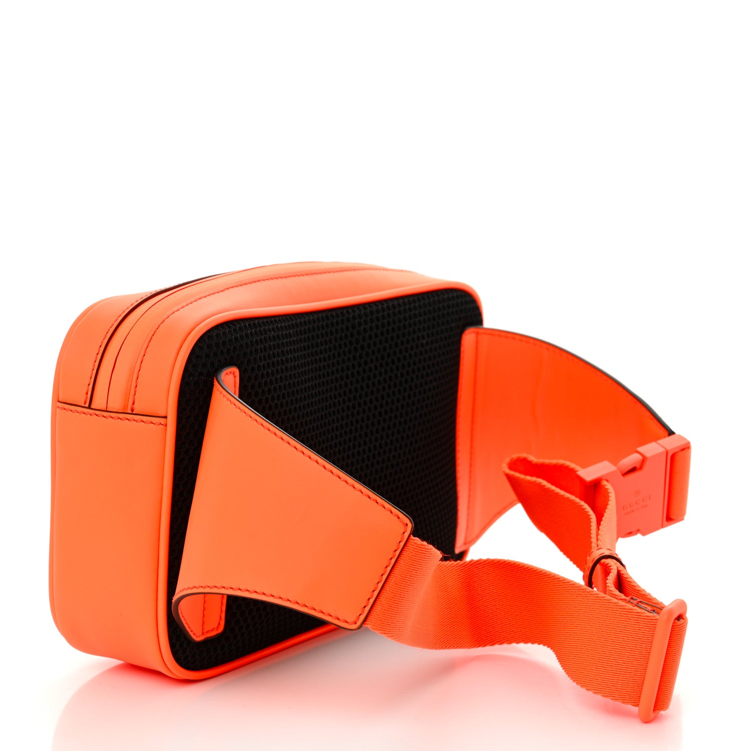 Gucci Rubber Effect Monogram GG Belt Bag New Orange Fluo 3 of 11