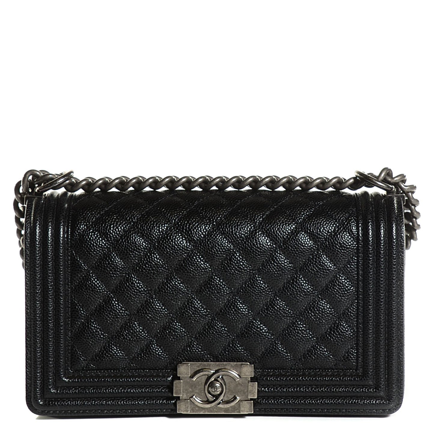Caviar Quilted Medium Boy Flap Black