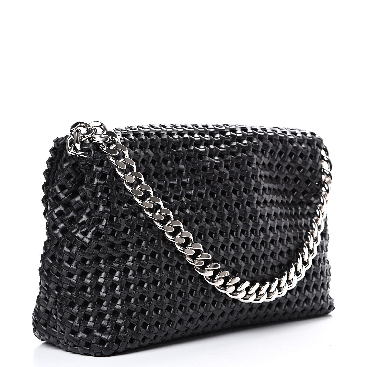 Stella McCartney Eco Alter Nappa Weaved Becks Shoulder Bag Black 2 of 9