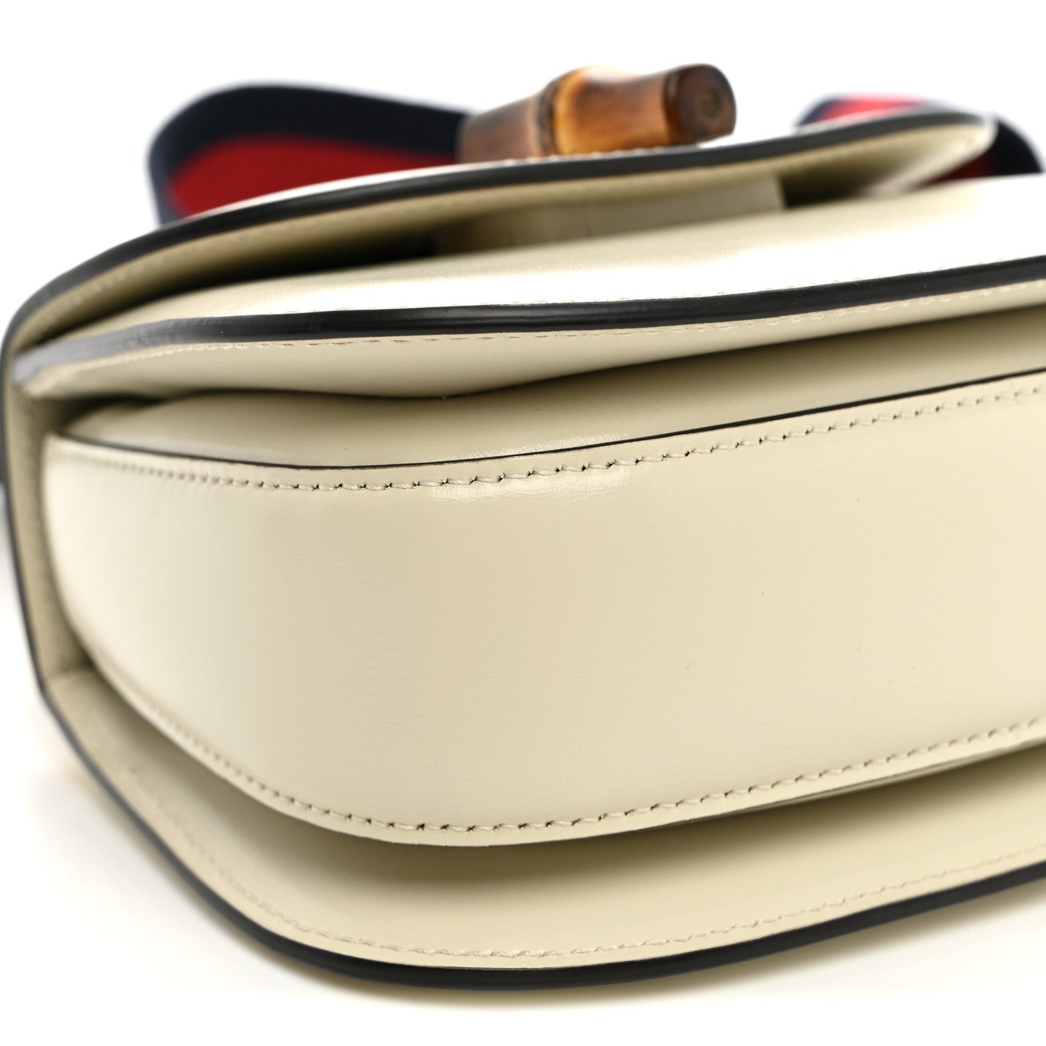 Gucci Boarded Dyana Lux Calfskin Web Mini Bamboo 1947 Top Handle Bag Mystic White 8 of 10