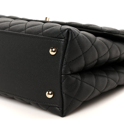 Chanel Caviar Quilted Medium Coco Handle Flap Black 11 of 12