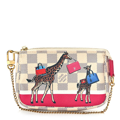 Louis Vuitton Damier Azur 2017 Christmas Animation Mini Pochette Accessories 2 of 9