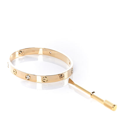 Cartier 18K Yellow Gold 4 Diamond LOVE Bracelet 16 6 of 6