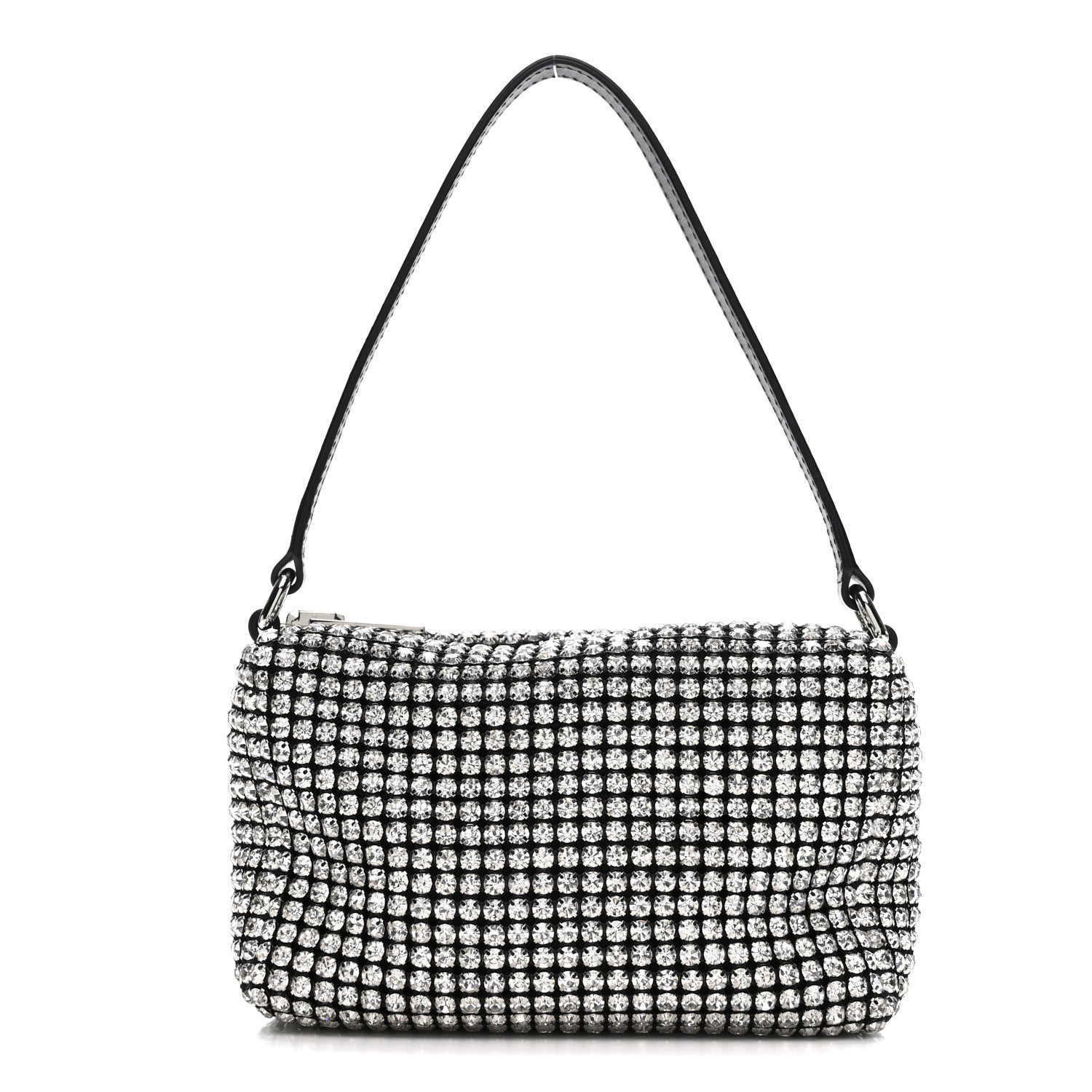 Alexander Wang Mesh Crystal Rhinestone Mini Heiress Pouch Black Silver 1 of 9