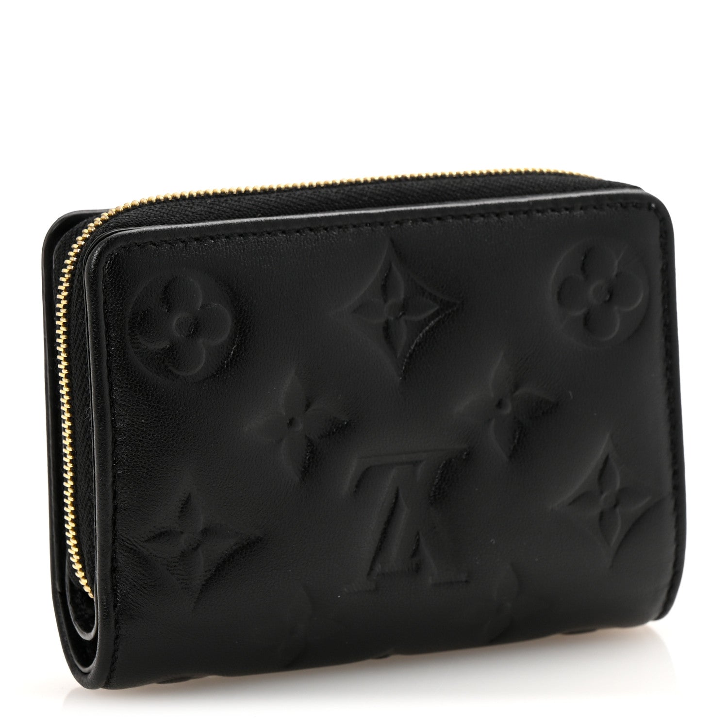 Louis Vuitton Lambskin Embossed Monogram Lou Coussin Wallet Black 3 of 8