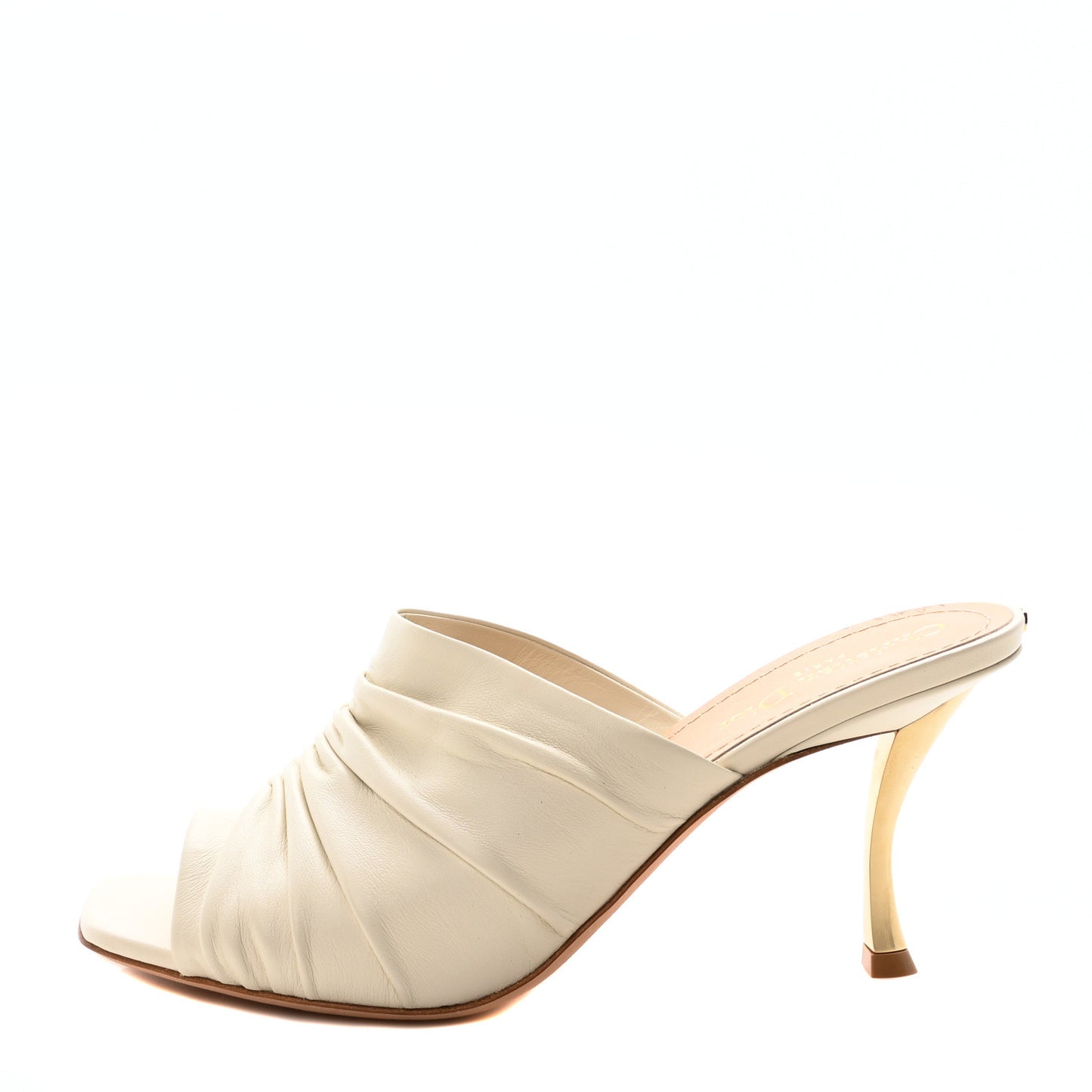 Lambskin D-Fame Mule Sandals 40 Off White